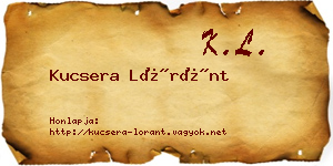 Kucsera Lóránt névjegykártya
