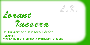 lorant kucsera business card