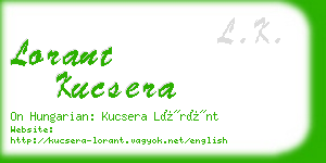lorant kucsera business card